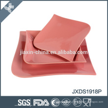 Китай оптовый розовый цвет новый квадратный обед устанавливает ликвидацию посуда